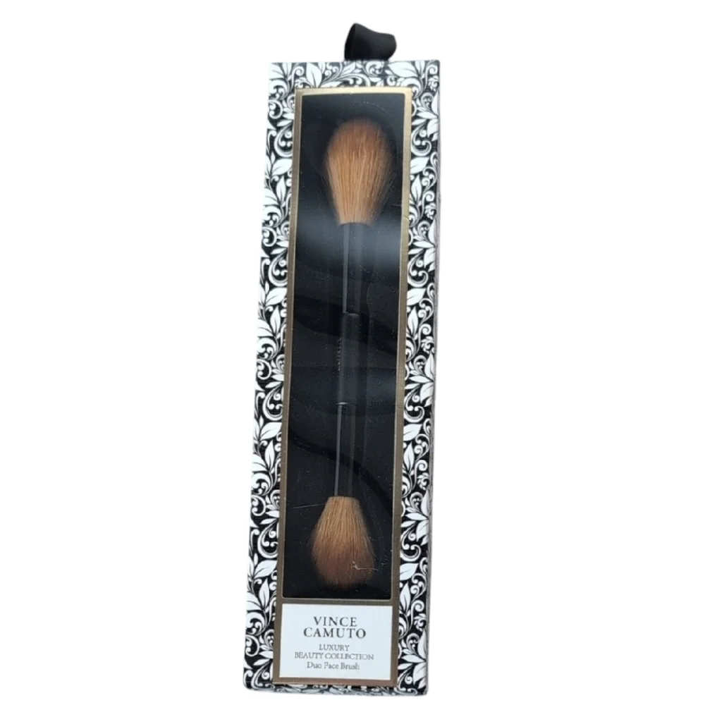 Vince Camuto Luxury Beauty Collection Duo Face Brush Black Handle